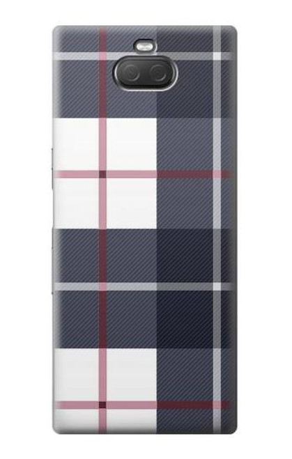 W3452 Plaid Fabric Pattern Hard Case and Leather Flip Case For Sony Xperia 10 Plus