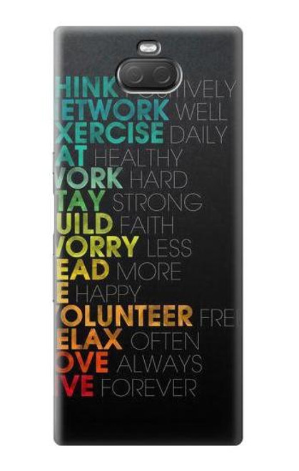 W3523 Think Positive Words Quotes Hard Case and Leather Flip Case For Sony Xperia 10 Plus