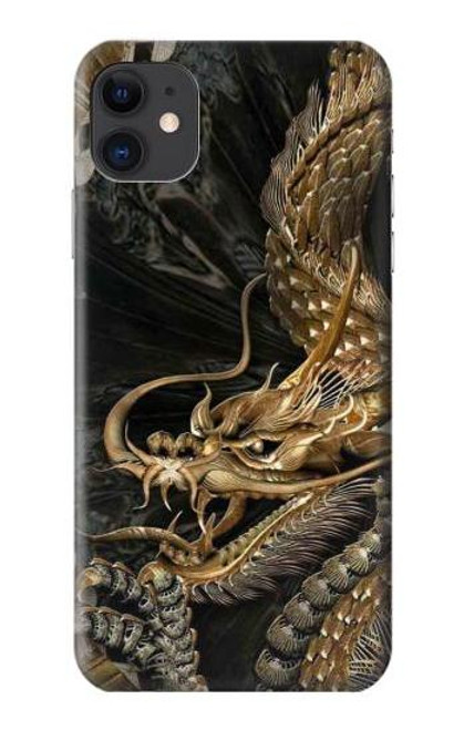 W0426 Gold Dragon Hard Case and Leather Flip Case For iPhone 11