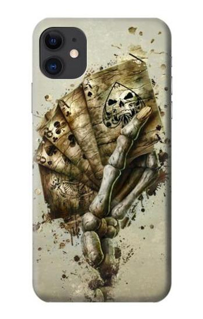 W0550 Skull Card Poker Hard Case and Leather Flip Case For iPhone 11