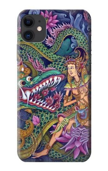 W1240 Bali Painting Hard Case and Leather Flip Case For iPhone 11