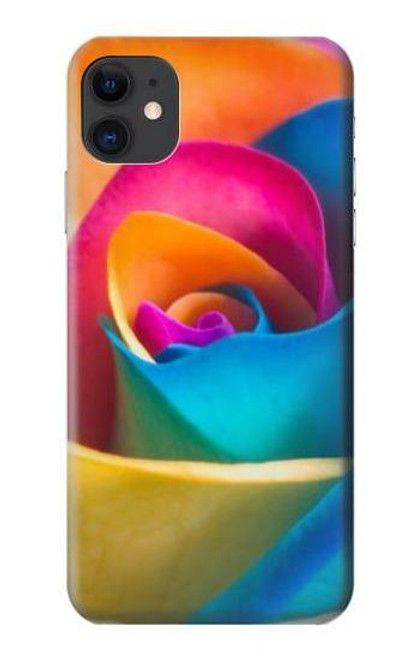 W1671 Rainbow Colorful Rose Hard Case and Leather Flip Case For iPhone 11