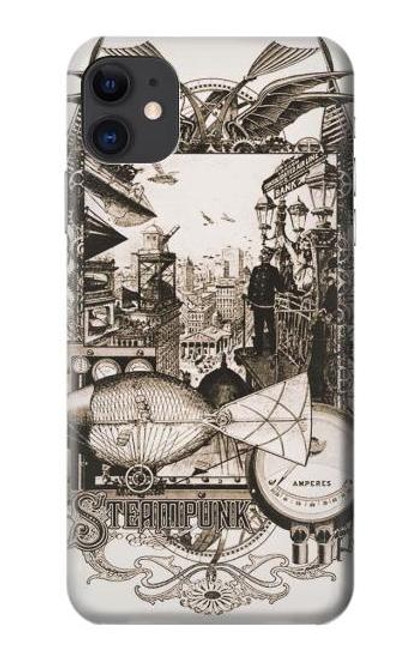 W1681 Steampunk Drawing Hard Case and Leather Flip Case For iPhone 11