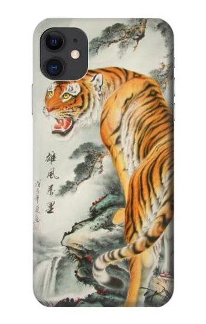 W1934 Chinese Tiger Painting Hard Case and Leather Flip Case For iPhone 11