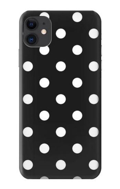 W2299 Black Polka Dots Hard Case and Leather Flip Case For iPhone 11