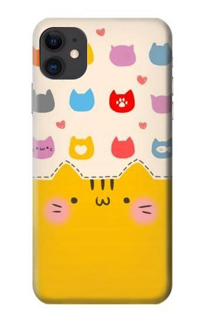 W2442 Cute Cat Cartoon Funny Hard Case and Leather Flip Case For iPhone 11