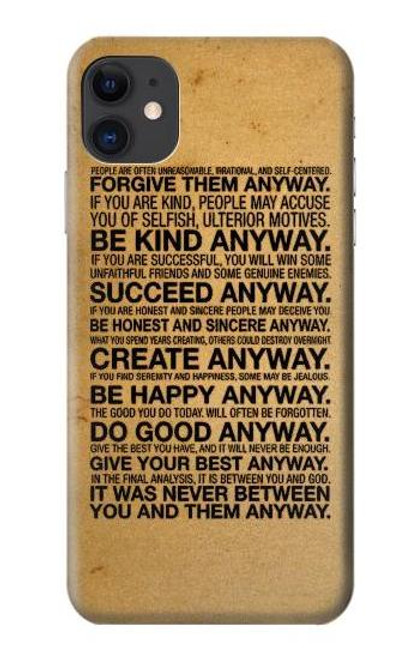 W2513 Mother Teresa Anyway Quotes Hard Case and Leather Flip Case For iPhone 11