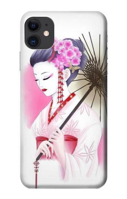 W2579 Japanese Traditional Geisha Kimono Hard Case and Leather Flip Case For iPhone 11