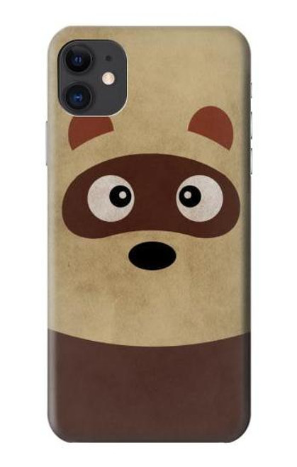 W2825 Cute Cartoon Raccoon Hard Case and Leather Flip Case For iPhone 11