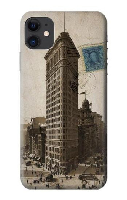 W2832 New York 1903 Flatiron Building Postcard Hard Case and Leather Flip Case For iPhone 11