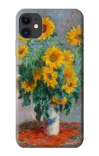 W2937 Claude Monet Bouquet of Sunflowers Hard Case and Leather Flip Case For iPhone 11