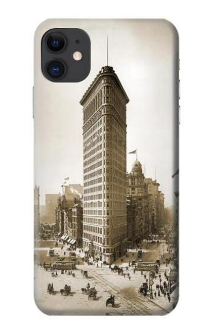 W3046 Old New York Flatiron Building Hard Case and Leather Flip Case For iPhone 11