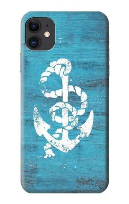 W3053 Marine Anchor Blue Hard Case and Leather Flip Case For iPhone 11