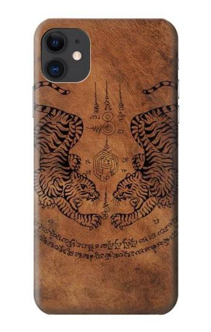 W3209 Sak Yant Twin Tiger Hard Case and Leather Flip Case For iPhone 11