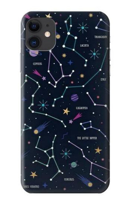 W3220 Star Map Zodiac Constellations Hard Case and Leather Flip Case For iPhone 11