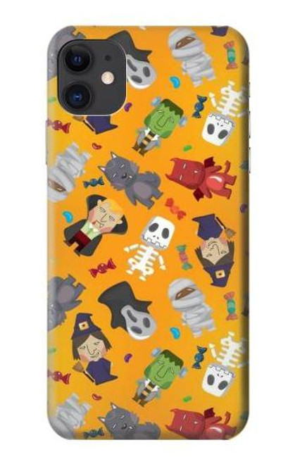 W3275 Cute Halloween Cartoon Pattern Hard Case and Leather Flip Case For iPhone 11