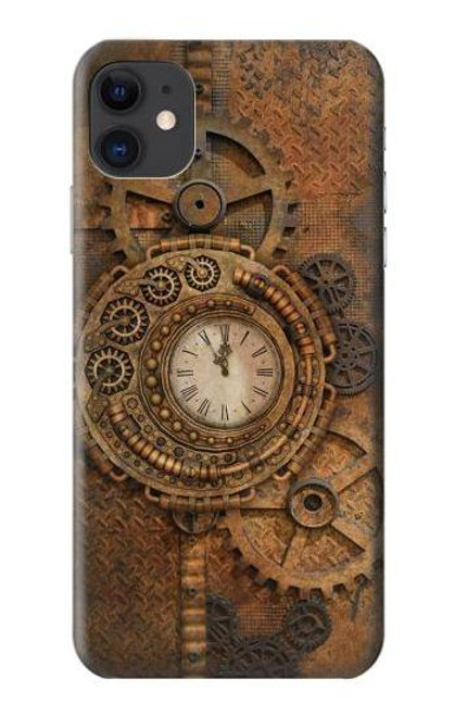 W3401 Clock Gear Streampunk Hard Case and Leather Flip Case For iPhone 11