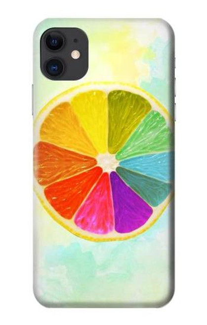 W3493 Colorful Lemon Hard Case and Leather Flip Case For iPhone 11