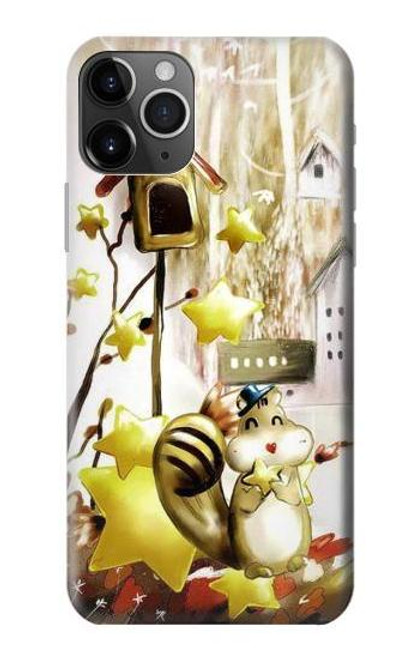 W0109 Cute Squirrel Cartoon Hard Case and Leather Flip Case For iPhone 11 Pro