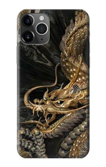 W0426 Gold Dragon Hard Case and Leather Flip Case For iPhone 11 Pro