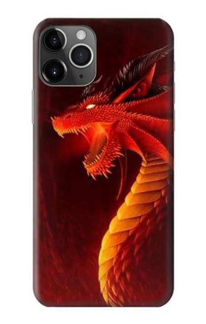 W0526 Red Dragon Hard Case and Leather Flip Case For iPhone 11 Pro