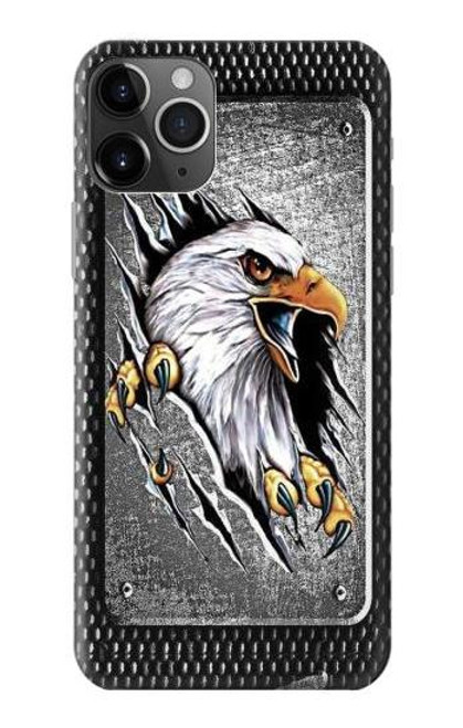 W0855 Eagle Metal Hard Case and Leather Flip Case For iPhone 11 Pro