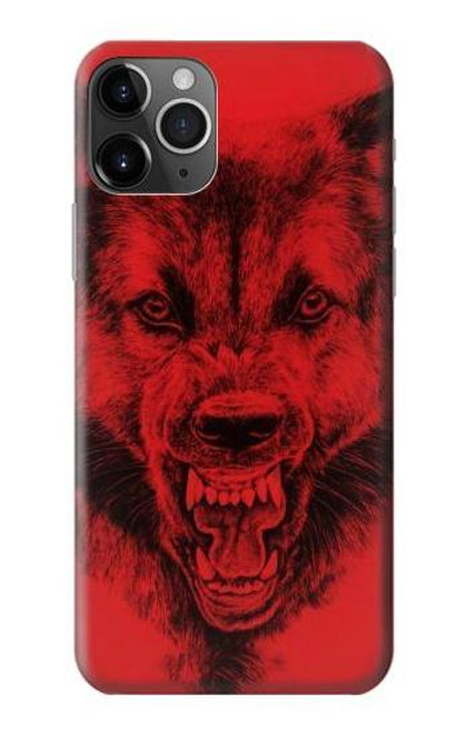 W1090 Red Wolf Hard Case and Leather Flip Case For iPhone 11 Pro