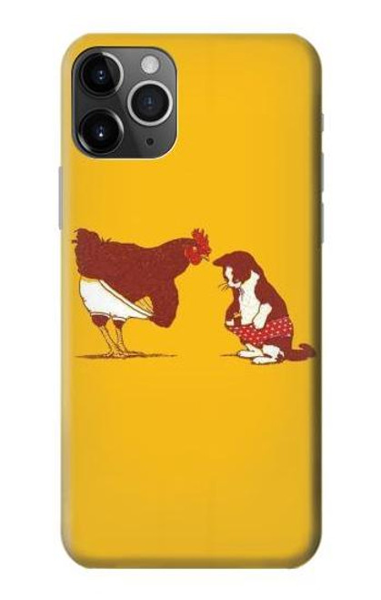 W1093 Rooster and Cat Joke Hard Case and Leather Flip Case For iPhone 11 Pro