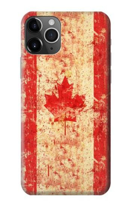 W1603 Canada Flag Old Vintage Hard Case and Leather Flip Case For iPhone 11 Pro