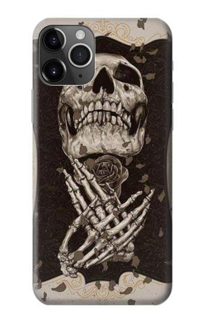 W1676 Skull Rose Hard Case and Leather Flip Case For iPhone 11 Pro