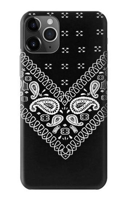 W3363 Bandana Black Pattern Hard Case and Leather Flip Case For iPhone 11 Pro