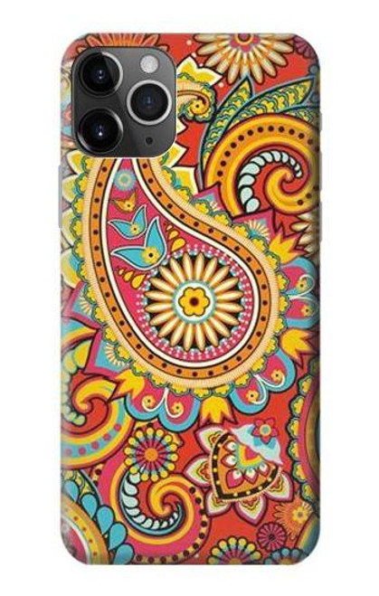 W3402 Floral Paisley Pattern Seamless Hard Case and Leather Flip Case For iPhone 11 Pro