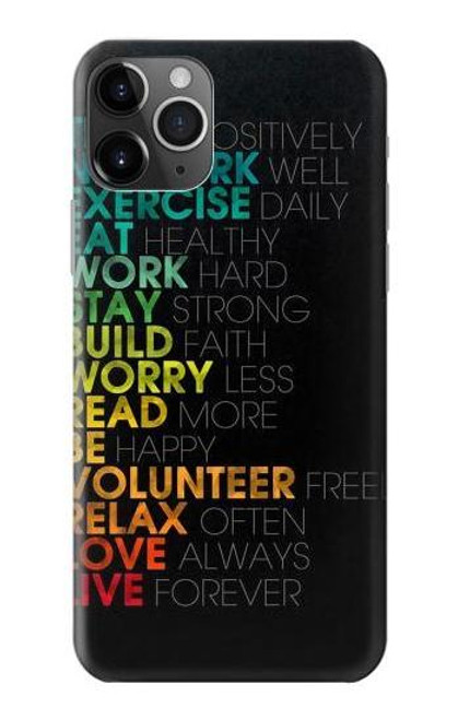 W3523 Think Positive Words Quotes Hard Case and Leather Flip Case For iPhone 11 Pro