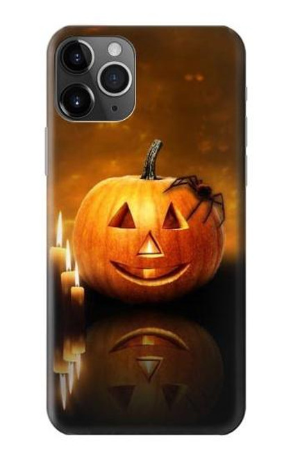 W1083 Pumpkin Spider Candles Halloween Hard Case and Leather Flip Case For iPhone 11 Pro Max