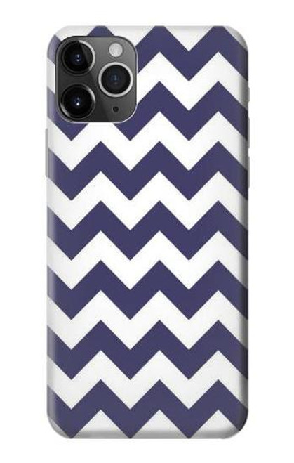 W2345 Navy Blue Shavron Zig Zag Pattern Hard Case and Leather Flip Case For iPhone 11 Pro Max