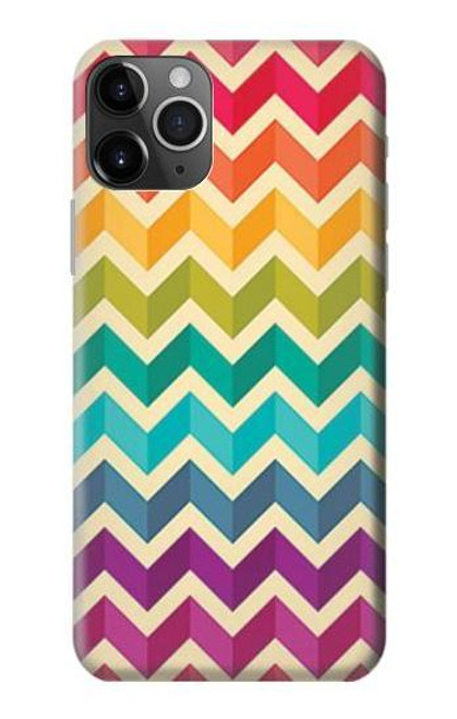 W2362 Rainbow Colorful Shavron Zig Zag Pattern Hard Case and Leather Flip Case For iPhone 11 Pro Max