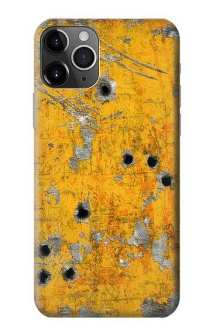 W3528 Bullet Rusting Yellow Metal Hard Case and Leather Flip Case For iPhone 11 Pro Max