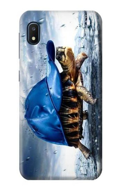 W0084 Turtle in the Rain Hard Case and Leather Flip Case For Samsung Galaxy A10e