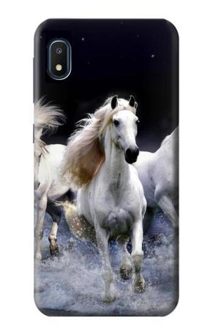 W0246 White Horse Hard Case and Leather Flip Case For Samsung Galaxy A10e