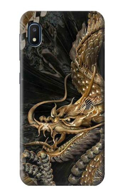 W0426 Gold Dragon Hard Case and Leather Flip Case For Samsung Galaxy A10e