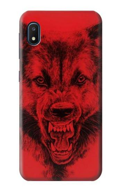 W1090 Red Wolf Hard Case and Leather Flip Case For Samsung Galaxy A10e