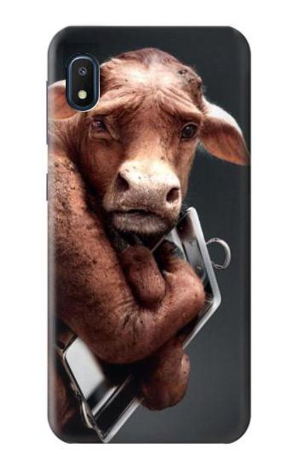 W1271 Crazy Cow Hard Case and Leather Flip Case For Samsung Galaxy A10e