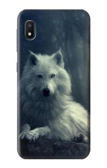 W1516 White Wolf Hard Case and Leather Flip Case For Samsung Galaxy A10e