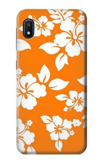 W2245 Hawaiian Hibiscus Orange Pattern Hard Case and Leather Flip Case For Samsung Galaxy A10e