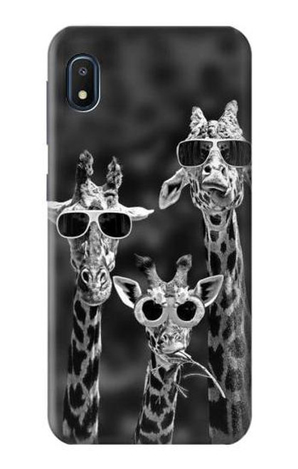 W2327 Giraffes With Sunglasses Hard Case and Leather Flip Case For Samsung Galaxy A10e