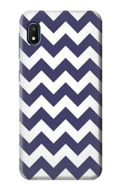 W2345 Navy Blue Shavron Zig Zag Pattern Hard Case and Leather Flip Case For Samsung Galaxy A10e