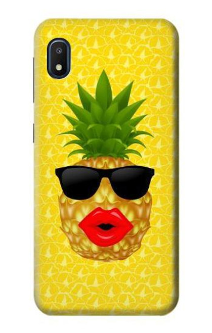 W2443 Funny Pineapple Sunglasses Kiss Hard Case and Leather Flip Case For Samsung Galaxy A10e