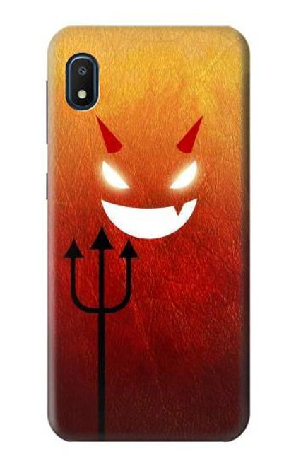 W2454 Red Cute Little Devil Cartoon Hard Case and Leather Flip Case For Samsung Galaxy A10e