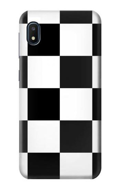 W2492 Black and White Check Hard Case and Leather Flip Case For Samsung Galaxy A10e