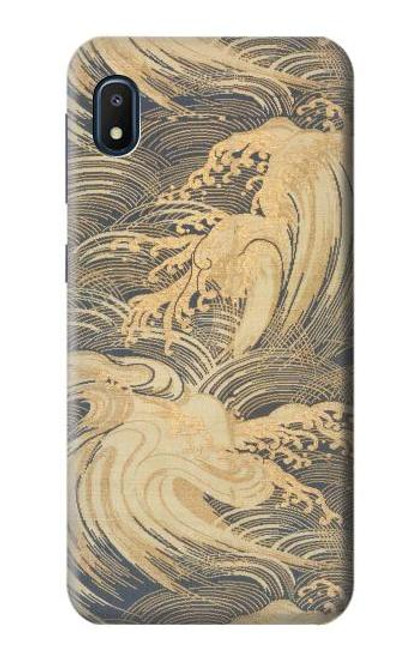 W2680 Japan Art Obi With Stylized Waves Hard Case and Leather Flip Case For Samsung Galaxy A10e